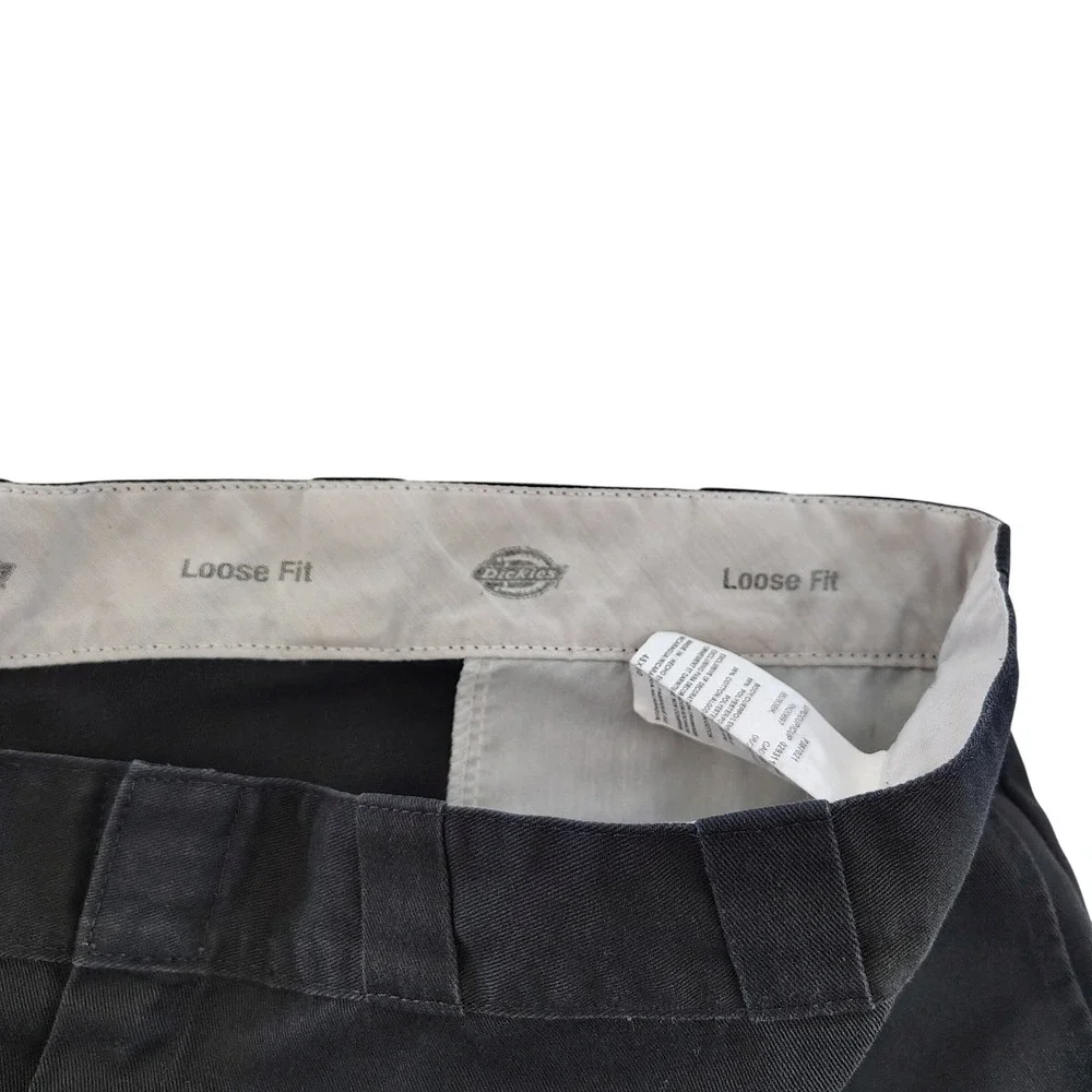 Dickies Loose Fit canvas twill Pants Gray & black 48x30 Double Knee Workwear lot